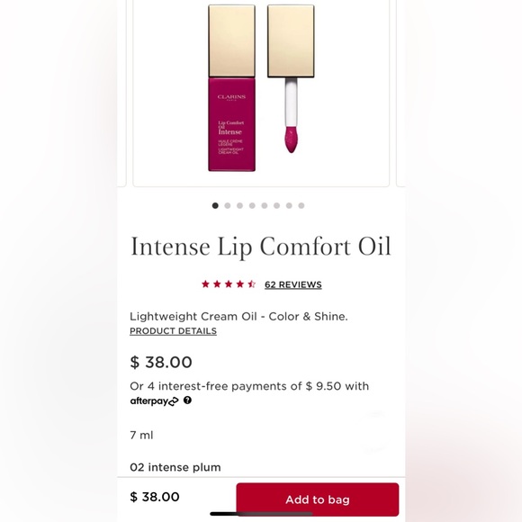 ✨Intense Plum✨Clarins Paris New In Box Light Lip Comfort Oil Intense - Picture 1 of 6